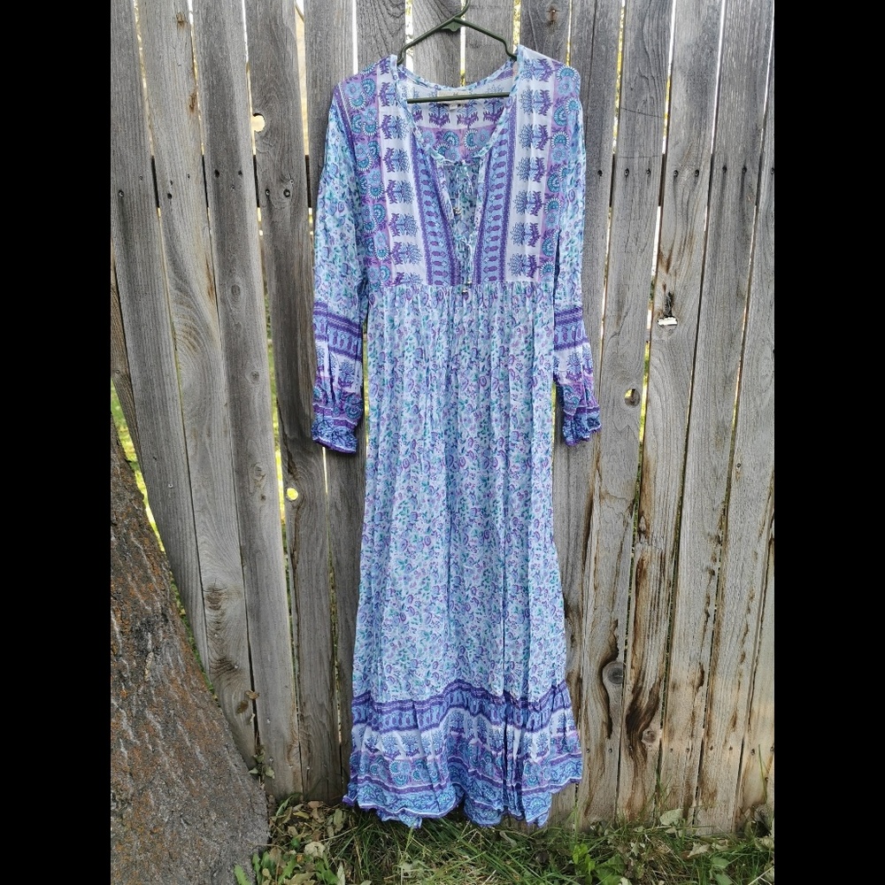 Wilde Bella Blue and Purple Floral Maxi Dress - Picture 3 of 5